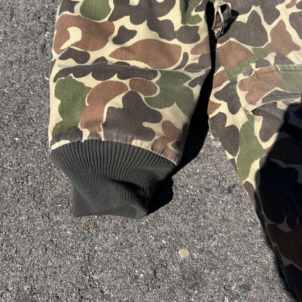 Vintage Eddie Bauer Goose Down Camo Coveralls Jumpsuit Frog Skin Duck Camo 0610 - Picture 12 of 16